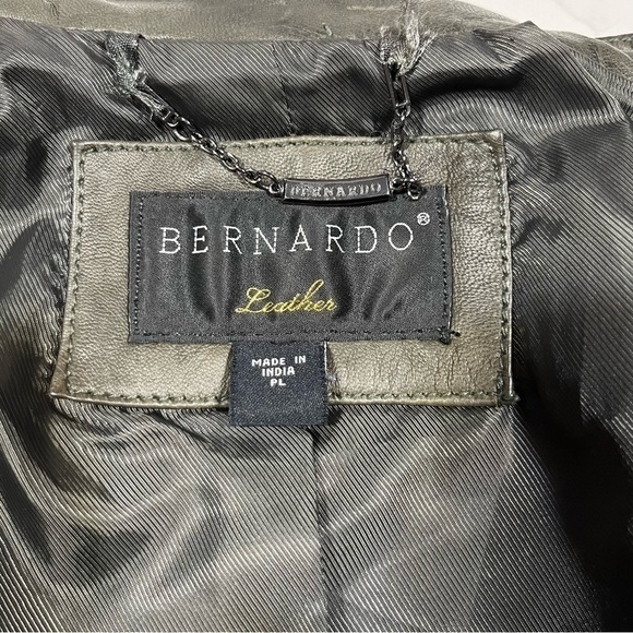 Bernardo Forest Green Leather Jacket - Picture 4 of 14